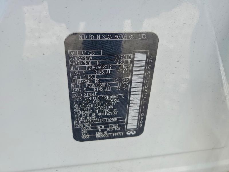 Продаж на аукціоні авто 2023 Infiniti Qx50, vin: 3PCAJ5BB7PF110908, номер лоту: 52176096