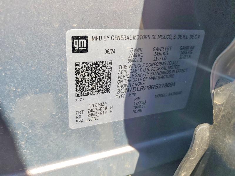 53479206 :رقم المزاد ، 3GN7DLRP8RS278694 vin ، 2024 Chevrolet Equinox مزاد بيع