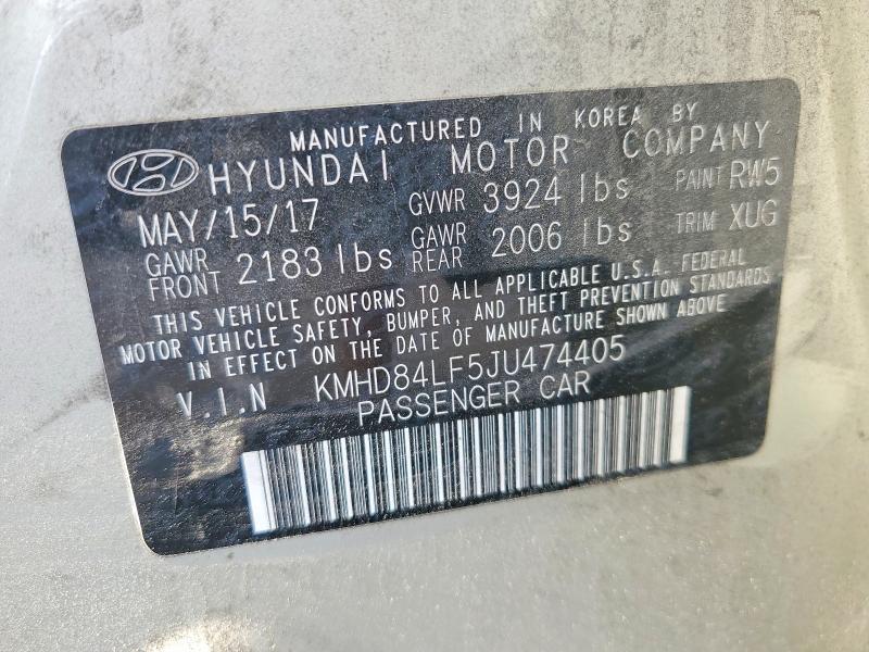 Aukcja sprzedaży 2018 Hyundai Elantra, vin: KMHD84LF5JU474405, numer aukcji: 54829926