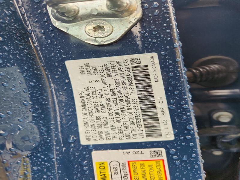 54769226 :رقم المزاد ، 2HGFE2F55SH531639 vin ، 2025 Honda Civic مزاد بيع