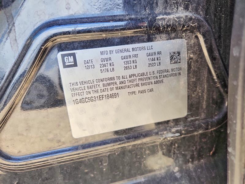 2014 Buick Lacrosse მანქანა იყიდება აუქციონზე, vin: 1G4GC5G31EF184691, აუქციონის ნომერი: 52940346
