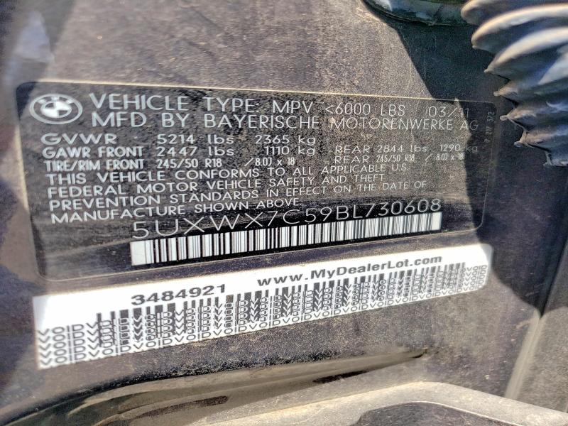 Продаж на аукціоні авто 2011 Bmw X3, vin: 5UXWX7C59BL730608, номер лоту: 52145656
