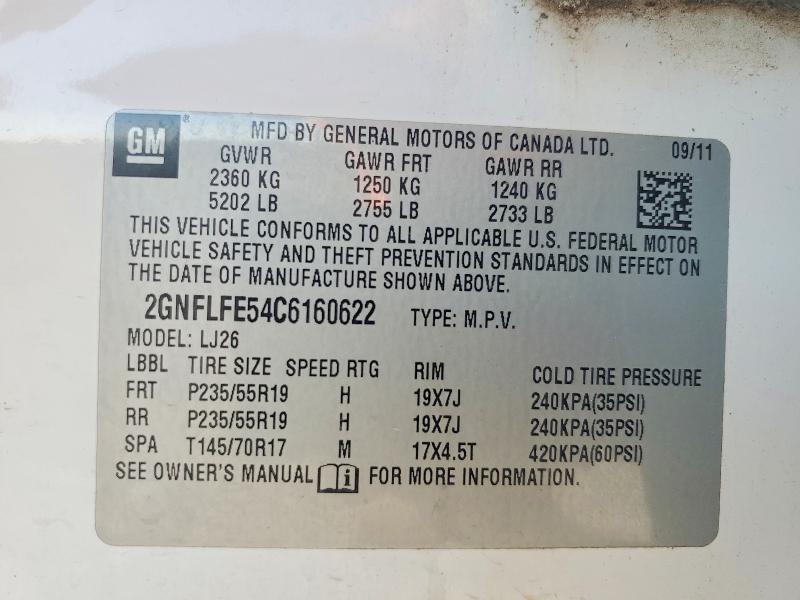 Продажа на аукционе авто 2012 Chev Equinox, vin: 2GNFLFE54C6160622, номер лота: 51955856