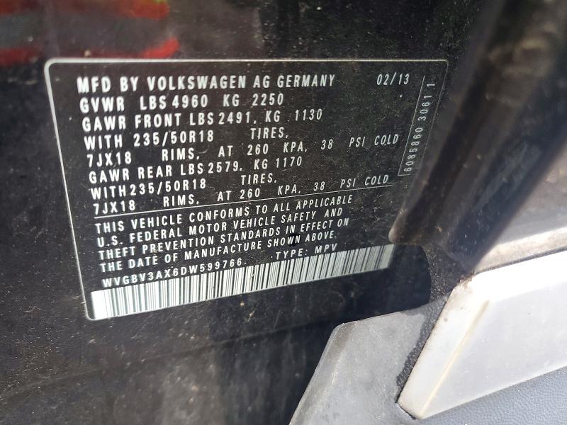 Aukcja sprzedaży 2013 Volkswagen Tiguan, vin: WVGBV3AX6DW599766, numer aukcji: 52462276