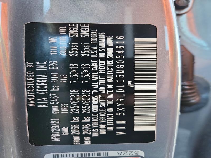Продаж на аукціоні авто 2021 Kia Sorento, vin: 5XYRLDLC5MG054616, номер лоту: 52179606
