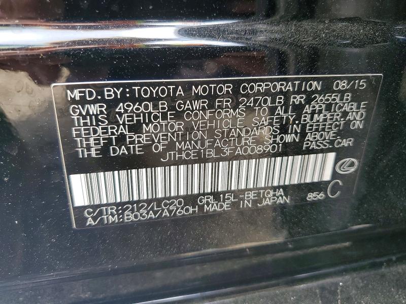 Продажа на аукционе авто 2015 Lexus Gs, vin: JTHCE1BL3FA008901, номер лота: 52949816
