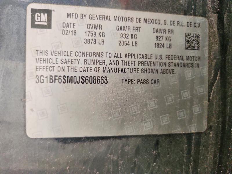 Продажа на аукционе авто 2018 Chevrolet Cruze, vin: 3G1BF6SM0JS608663, номер лота: 54114806