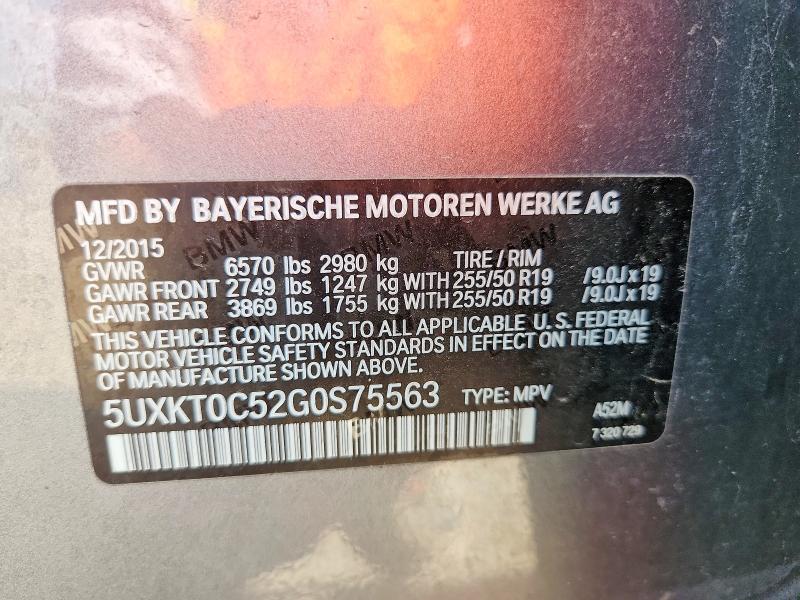 53077786 :رقم المزاد ، 5UXKT0C52G0S75563 vin ، 2016 Bmw X5 مزاد بيع