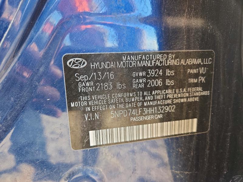 2017 Hyundai Elantra მანქანა იყიდება აუქციონზე, vin: 5NPD74LF3HH132902, აუქციონის ნომერი: 52584456