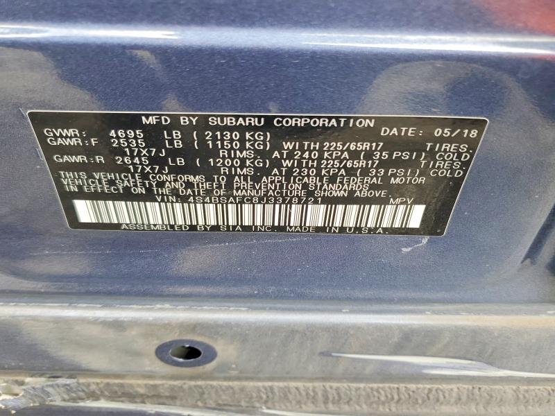 Продажа на аукционе авто 2018 Subaru Outback, vin: 4S4BSAFC8J3378721, номер лота: 54727836