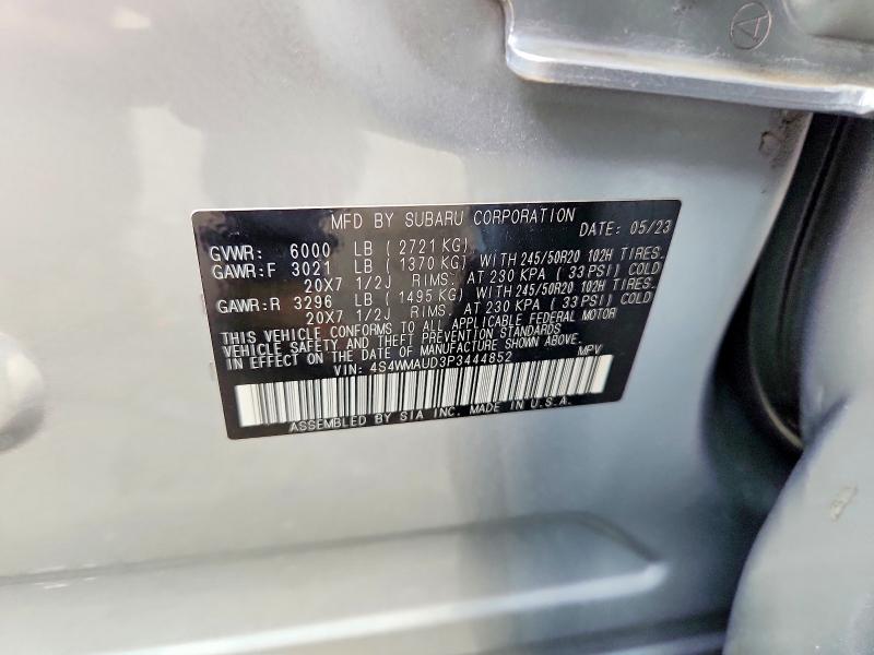 Продажа на аукционе авто 2023 Subaru Ascent, vin: 4S4WMAUD3P3444852, номер лота: 52529466