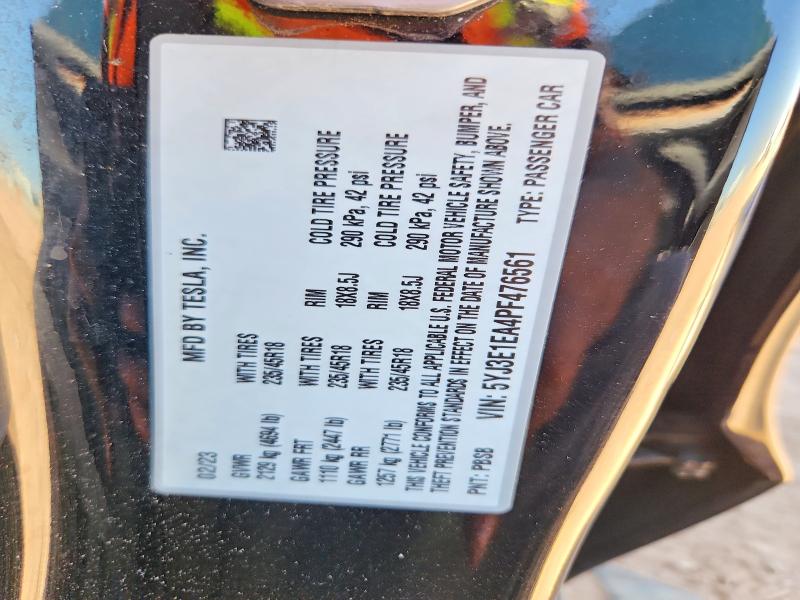 Продажа на аукционе авто 2023 Tesla Model 3, vin: 5YJ3E1EA4PF476561, номер лота: 52946556