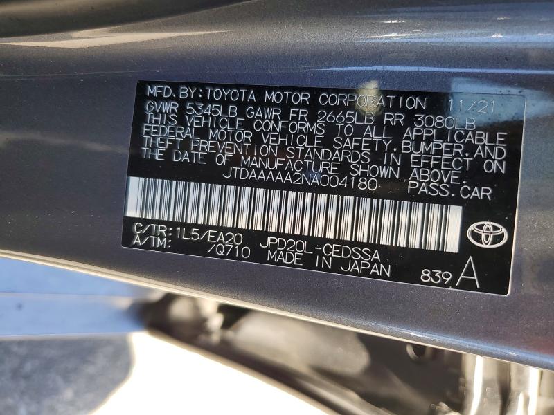 Aukcja sprzedaży 2022 Toyota Mirai, vin: JTDAAAAA2NA004180, numer aukcji: 53748076