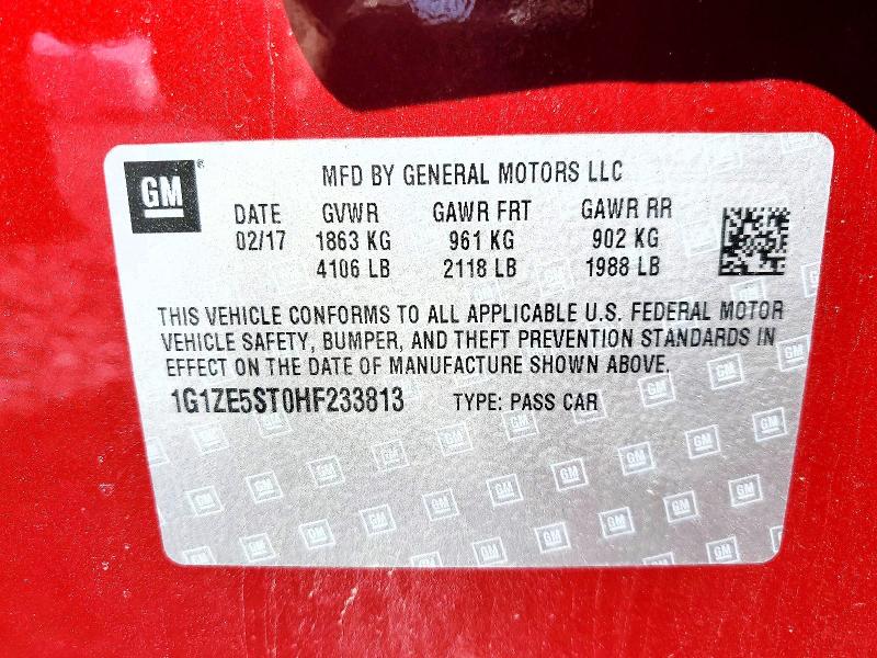 Продажа на аукционе авто 2017 Chevrolet Malibu, vin: 1G1ZE5ST0HF233813, номер лота: 54329666