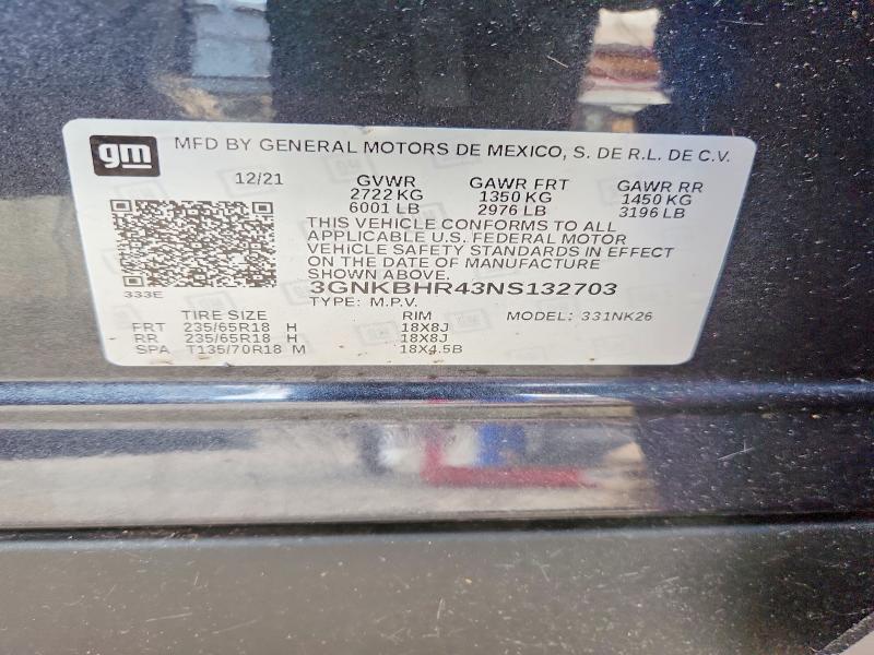 Продаж на аукціоні авто 2022 Chevrolet Blazer, vin: 3GNKBHR43NS132703, номер лоту: 53323076