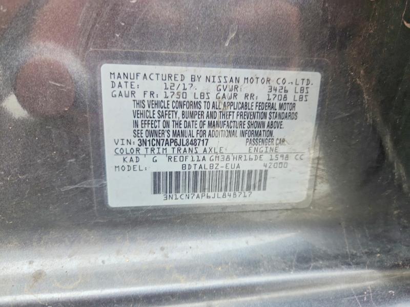 Aukcja sprzedaży 2018 Nissan Versa, vin: 3N1CN7AP6JL848717, numer aukcji: 51544636