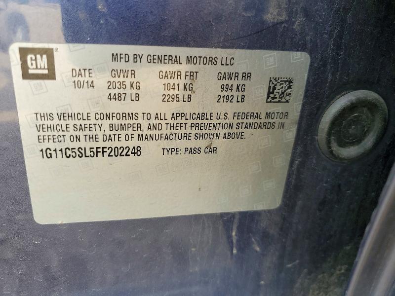 Aukcja sprzedaży 2015 Chevrolet Malibu, vin: 1G11C5SL5FF202248, numer aukcji: 54204716