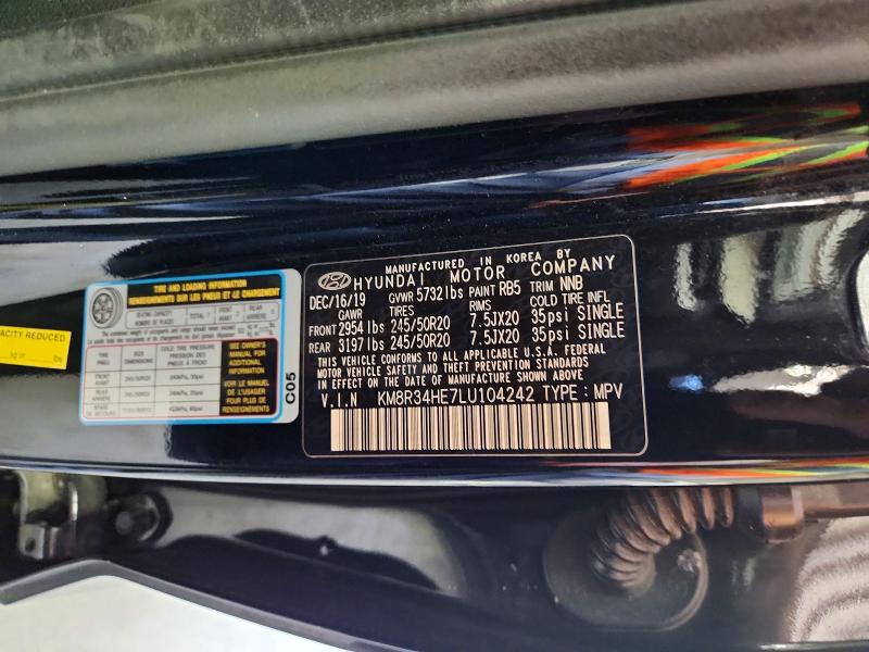 Продаж на аукціоні авто 2020 Hyundai Palisade, vin: KM8R34HE7LU104242, номер лоту: 55172796
