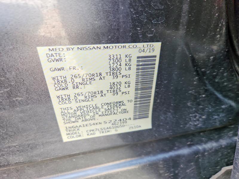 Продаж на аукціоні авто 2019 Nissan Titan, vin: 1N6AA1E54KN522404, номер лоту: 52012426