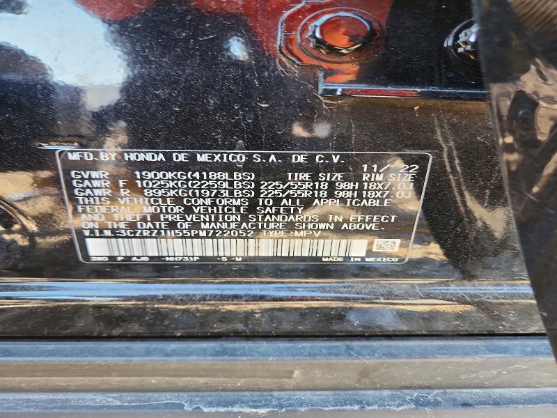 53317276 :رقم المزاد ، 3CZRZ1H55PM722052 vin ، 2023 Honda Hr-v مزاد بيع