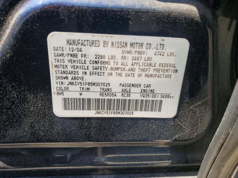Продаж на аукціоні авто 2005 Infiniti G35, vin: JNKCV51F85M307025, номер лоту: 52264376