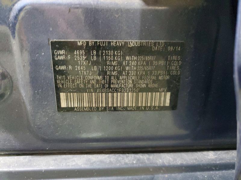 Aukcja sprzedaży 2015 Subaru Outback, vin: 4S4BSACC1F3231250, numer aukcji: 52212216