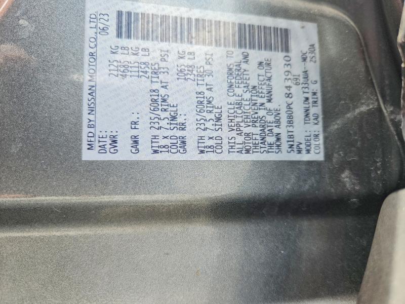 Продаж на аукціоні авто 2023 Nissan Rogue, vin: 5N1BT3BB0PC843930, номер лоту: 54839686