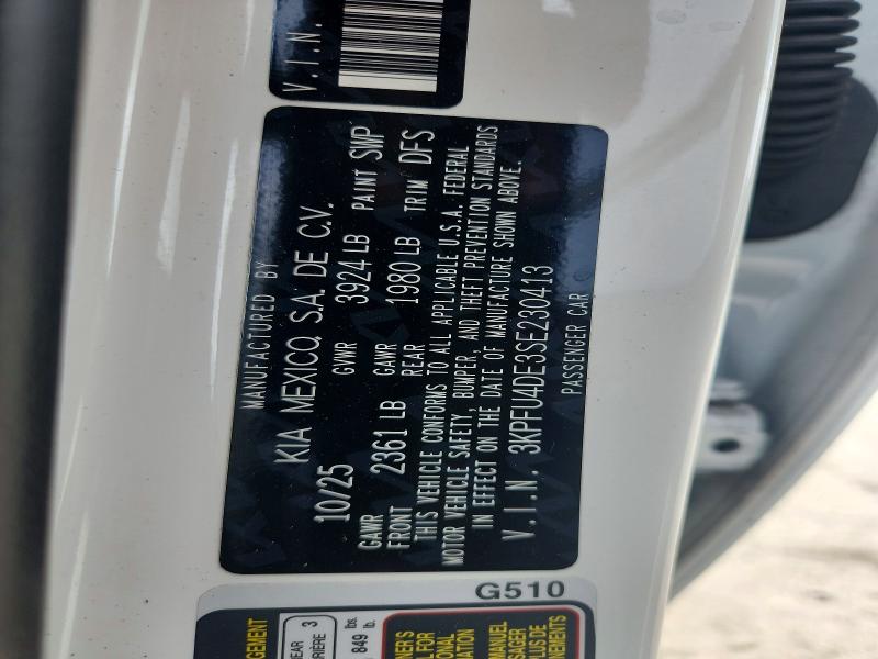 Aukcja sprzedaży 2025 Kia K4, vin: 3KPFU4DE3SE230413, numer aukcji: 53506576