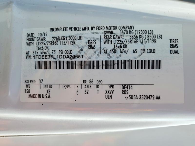 Продажа на аукционе авто 2013 Ford E350, vin: 1FDEE3FL1DDA20651, номер лота: 52915046