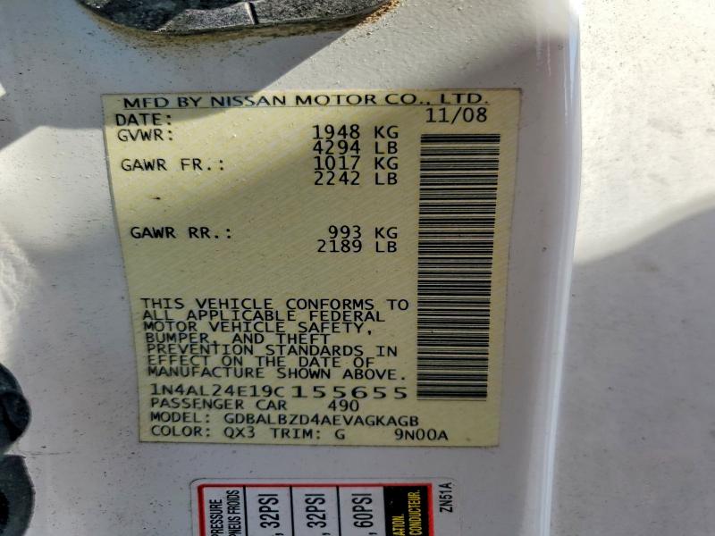 Aukcja sprzedaży 2009 Niss Altima, vin: 1N4AL24E19C155655, numer aukcji: 53771846
