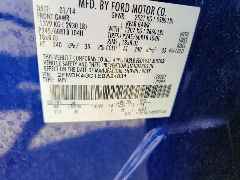 Продажа на аукционе авто 2014 Ford Edge, vin: 2FMDK4GC1EBA24831, номер лота: 52046526