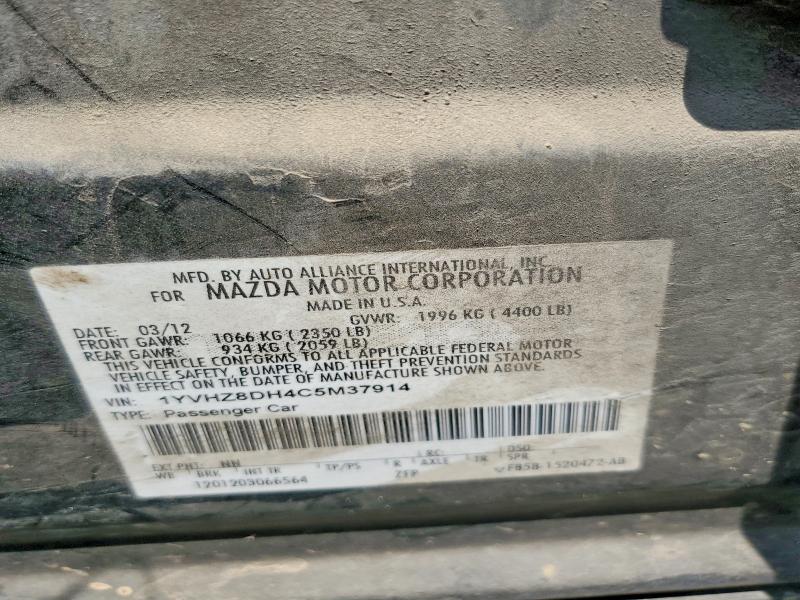 Aukcja sprzedaży 2012 Mazda 6, vin: 1YVHZ8DH4C5M37914, numer aukcji: 54001576