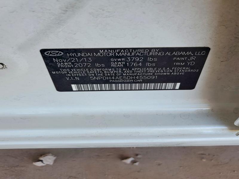 Продажа на аукционе авто 2013 Hyundai Elantra, vin: 5NPDH4AE5DH455091, номер лота: 53587866