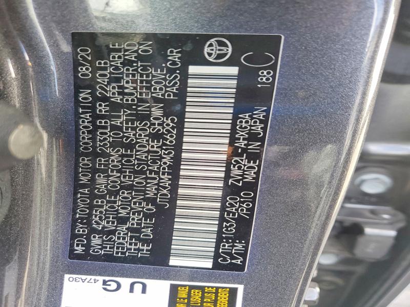 54182726 :رقم المزاد ، JTDKAMFP9M3166295 vin ، 2021 Toyota Prius Prime مزاد بيع