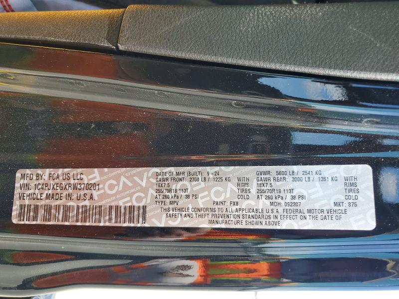 55055606 :رقم المزاد ، 1C4PJXEGXRW370201 vin ، 2024 Jeep Wrangler مزاد بيع
