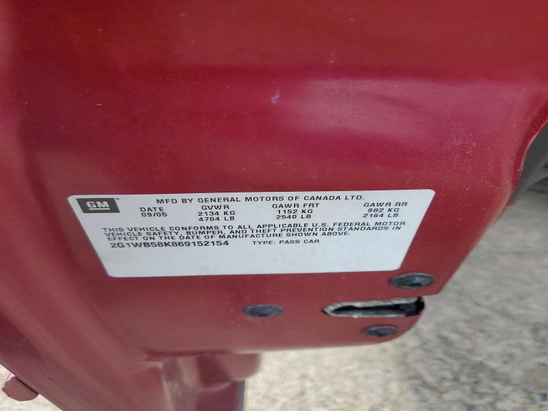 Продаж на аукціоні авто 2006 Chevrolet Impala, vin: 2G1WB58K869152154, номер лоту: 55275626
