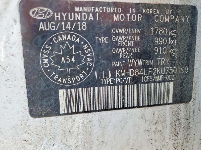 Aukcja sprzedaży 2019 Hyundai Elantra Preferred 4d, vin: KMHD84LF2KU750198, numer aukcji: 51265066