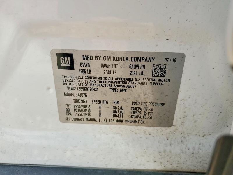 Продаж на аукціоні авто 2019 Buick Encore, vin: KL4CJASB9KB720431, номер лоту: 54726876