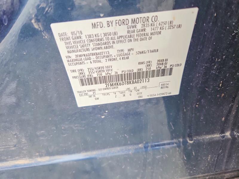Aukcja sprzedaży 2019 Ford Flex, vin: 2FMHK6DT8KBA02113, numer aukcji: 54258106
