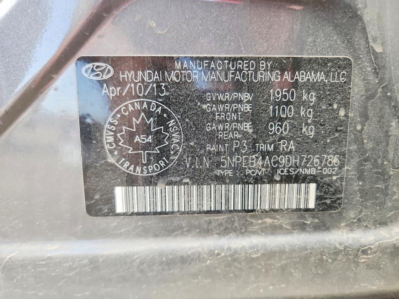Aukcja sprzedaży 2013 Hyundai Sonata, vin: 5NPEB4AC9DH726786, numer aukcji: 52222056