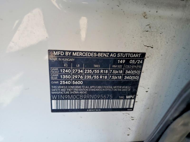 Продажа на аукционе авто 2024 Mercedes-benz Eqb, vin: W1N9M0CB9RN095675, номер лота: 53588736