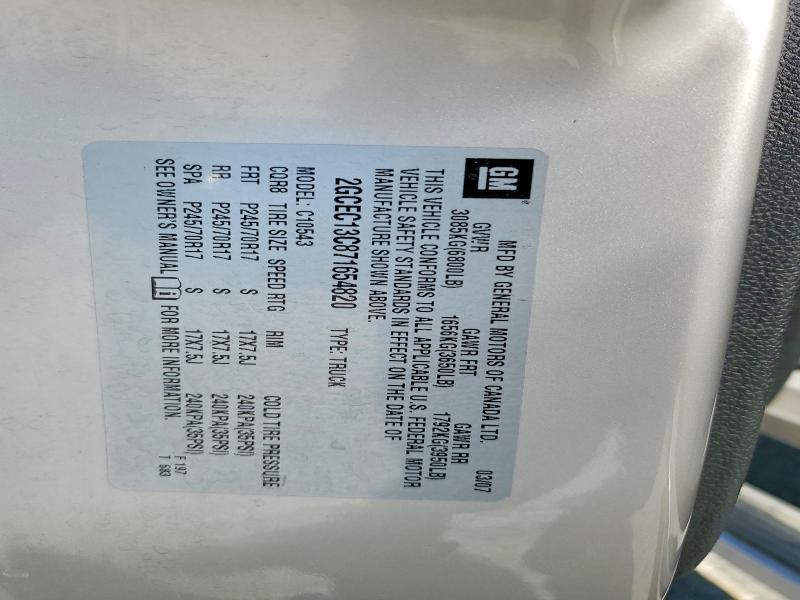 Продаж на аукціоні авто 2007 Chevrolet Silverado, vin: 2GCEC13C871654820, номер лоту: 53999686