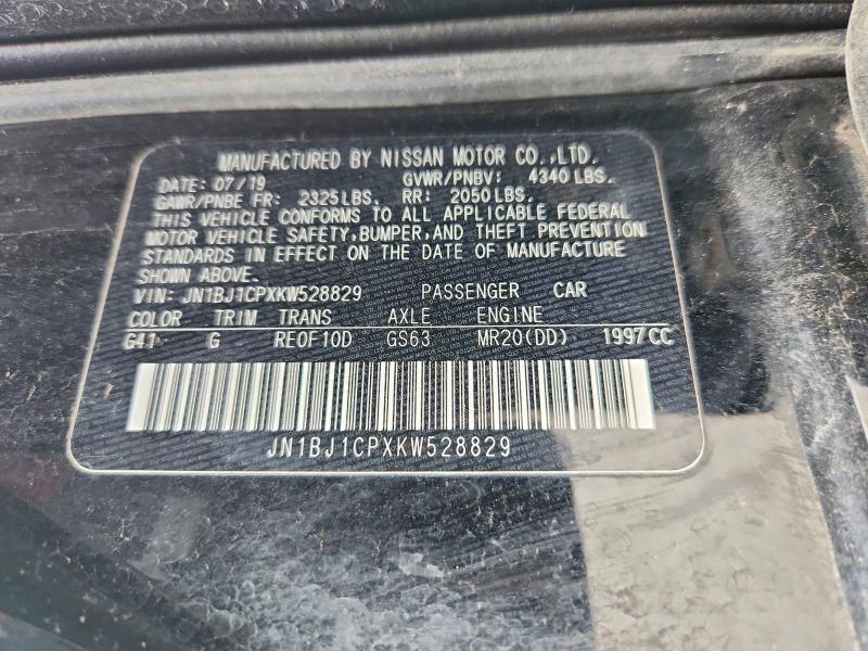 2019 Nissan Rogue Sport მანქანა იყიდება აუქციონზე, vin: JN1BJ1CPXKW528829, აუქციონის ნომერი: 53806006