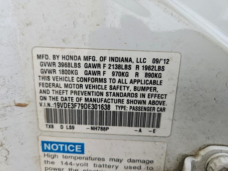 55025516 :رقم المزاد ، 19VDE3F79DE301638 vin ، 2013 Acura Ilx مزاد بيع