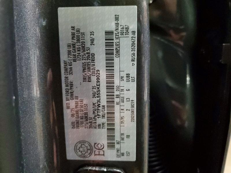 Продажа на аукционе авто 2025 Ford F150, vin: 1FTFW3L55SKE99029, номер лота: 51662416