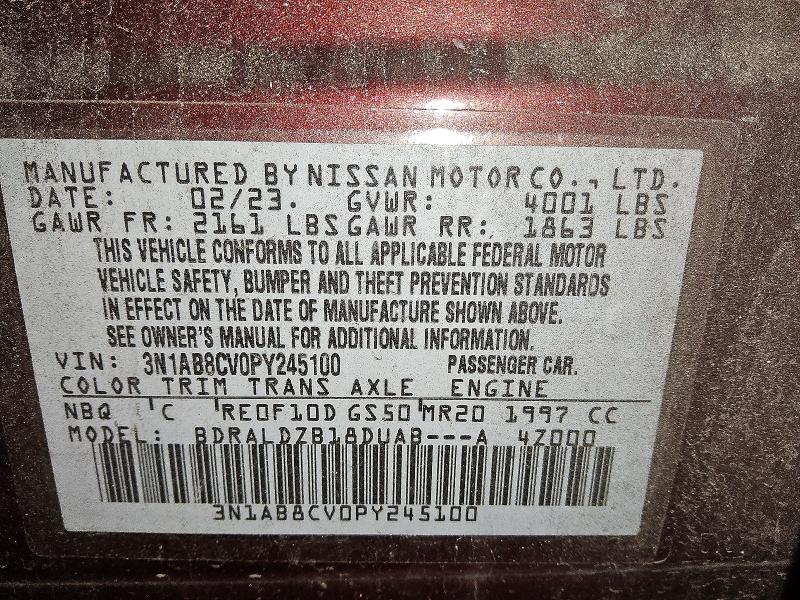Aukcja sprzedaży 2023 Nissan Sentra, vin: 3N1AB8CV0PY245100, numer aukcji: 52671056