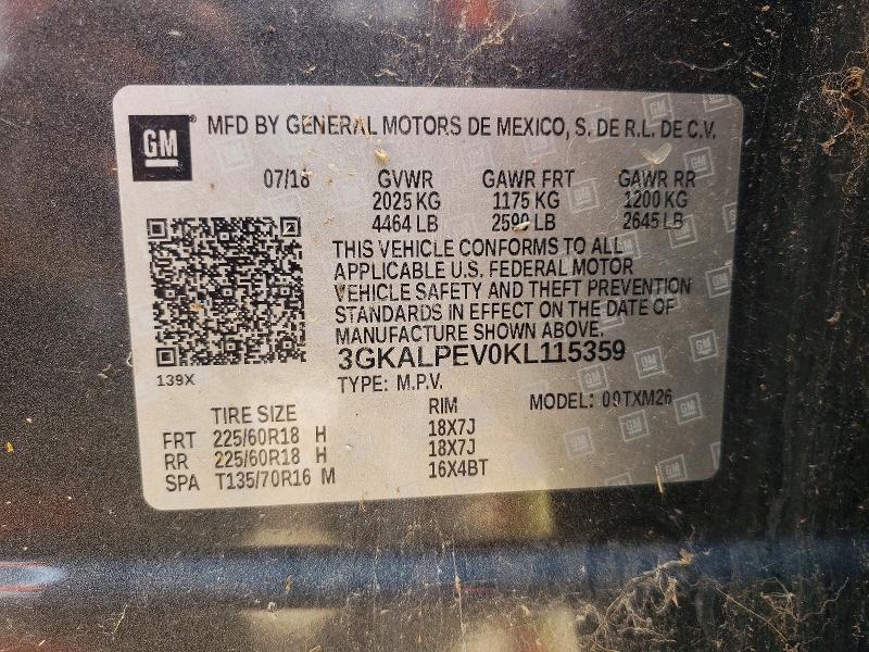 Продаж на аукціоні авто 2019 Gmc Terrain, vin: 3GKALPEV0KL115359, номер лоту: 53842076