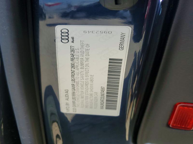 Продаж на аукціоні авто 2020 Audi A6, vin: WAUM2AF22LN074597, номер лоту: 52947146