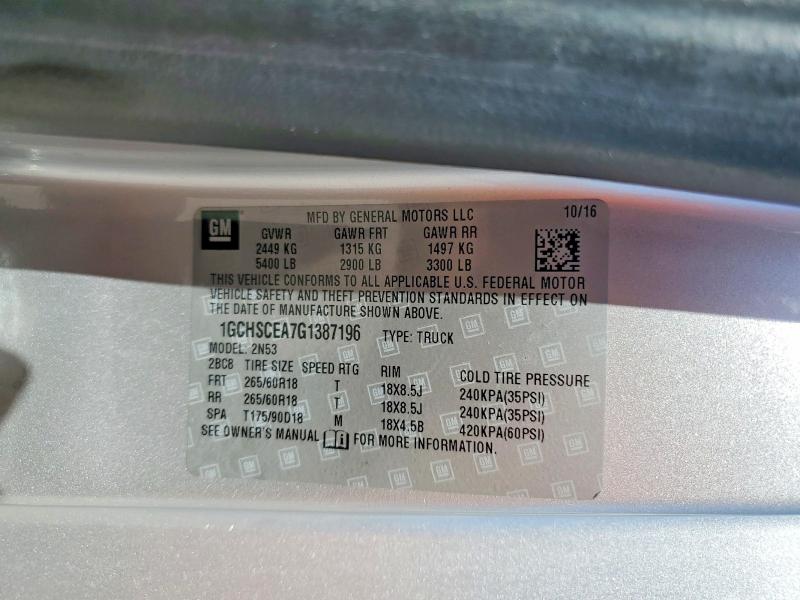 2016 Chevrolet Colorado მანქანა იყიდება აუქციონზე, vin: 1GCHSCEA7G1387196, აუქციონის ნომერი: 55047646