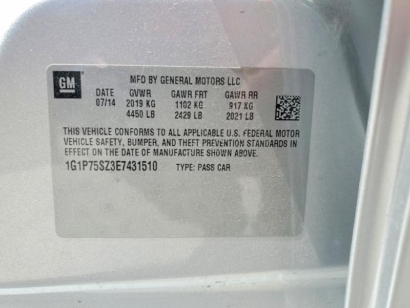 Продаж на аукціоні авто 2014 Chev Cruze, vin: 1G1P75SZ3E7431510, номер лоту: 53731696